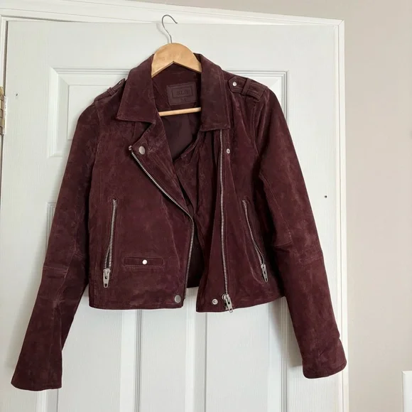 SL8 Blank NYC Women's Suede Leather Jacket in Deep Purple - Picture 3 of 7
